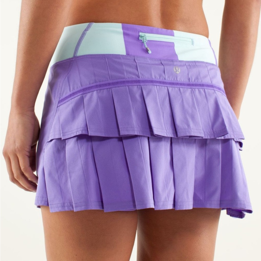 lululemon athletica Lavender Pleated Mini Skort with Mint Panel